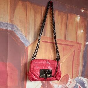 🐍 Pink Snakeskin Kenneth Cole Mini Chain Bag